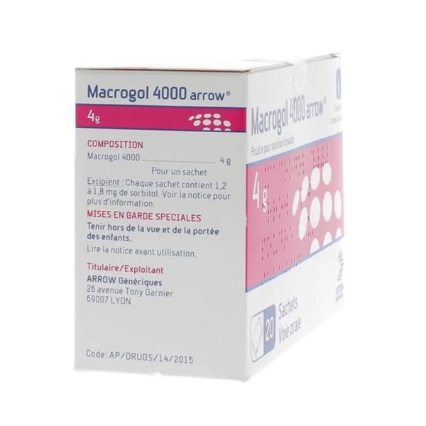 Macrogol 4000 Arrow 4g, 20 sachets