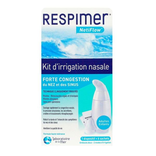 Respimer Netiflow Kit d'irrigation nasale + 6 sachets