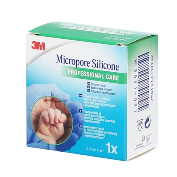 3M Micropore Sparadrap Silicone 2,5 cm x 5 m (x1)