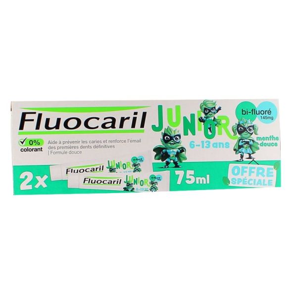 Fluocaril Junior Dentifrice A La Menthe (2 x 75 ml)