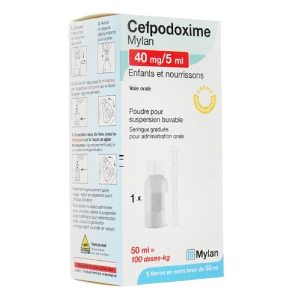 Cefpodox Viatris 40/5 Suspension Buvable 100 Ml