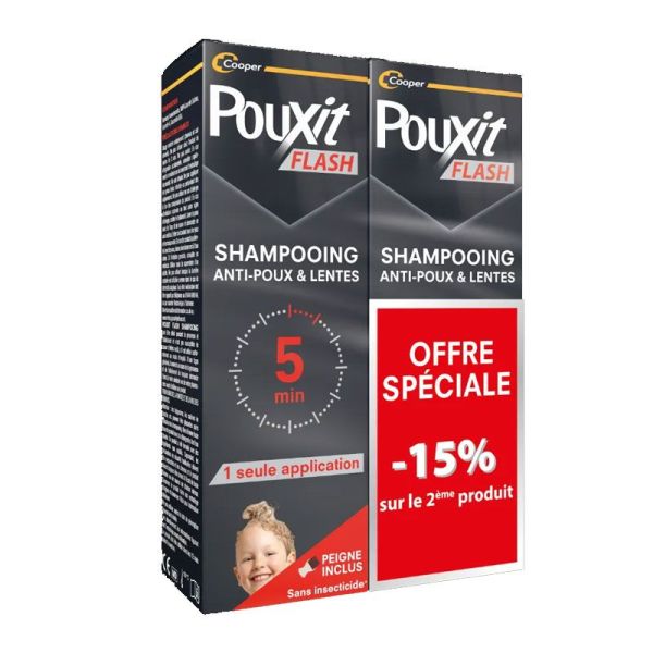 Pouxit Flash Shampooing Anti-Poux & Lentes (2x100ml)