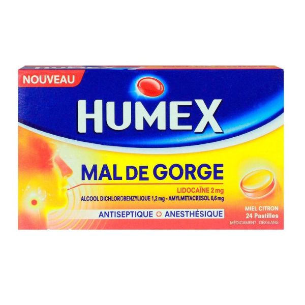 Humex Lidocaine Miel Citron /24