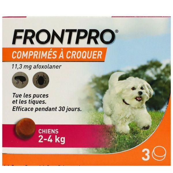 Frontline Frontpro Antiparasitaire pour Chien 2-4Kg 3 comprimés