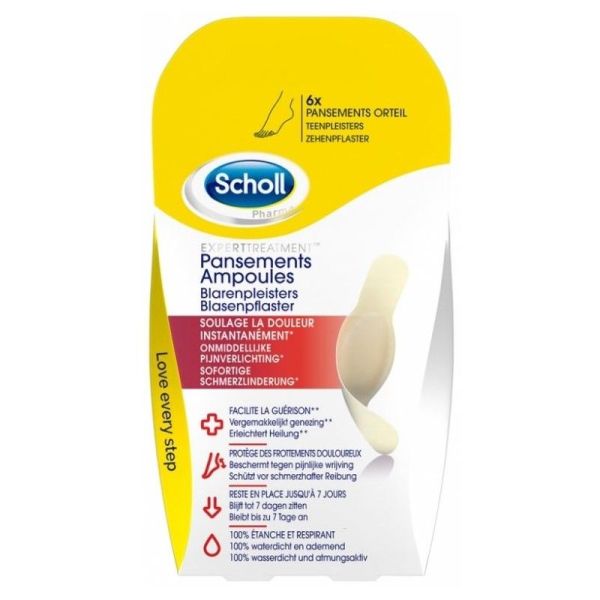 Scholl Pansements traitements ampoules orteils (x6)