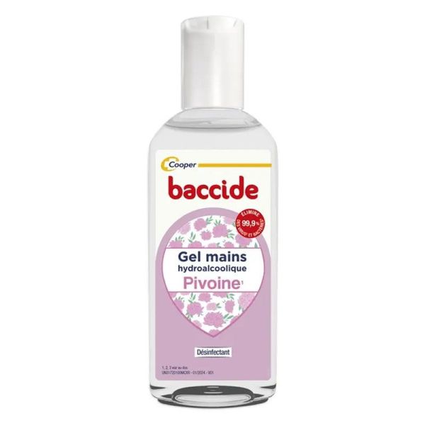 Baccide Gel Mains hydroalcoolique désinfectant peaux sensibles Pivoine (30 ml)