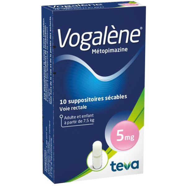 Teva Vogalène 5 mg Suppositoires Sécables (x10)