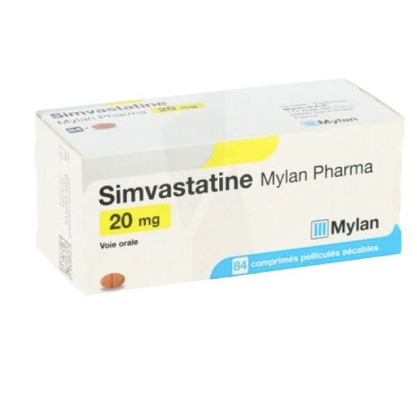 Simvastatine 20 mg Viatris 84 comprimés sécables