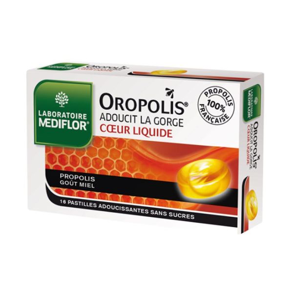 Oropolis Pastille Coeur Liquide à la Propolis goût miel (x16)