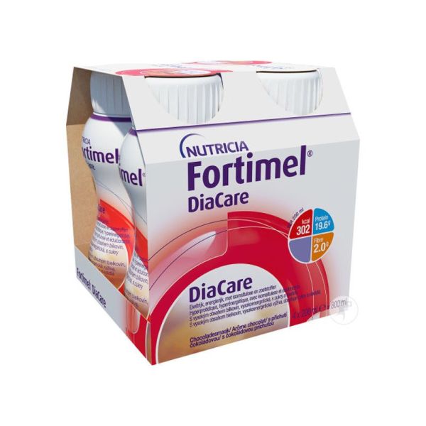 Nutricia Fortimel Diacare Boissons Protéinées Goût Chocolat (4 x 200 ml)