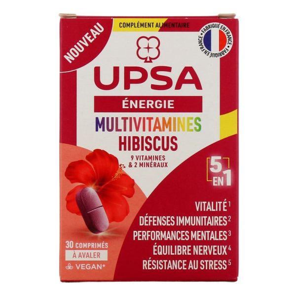 UPSA ÉNERGIE Multivitamines Hibiscus 30 comprimés