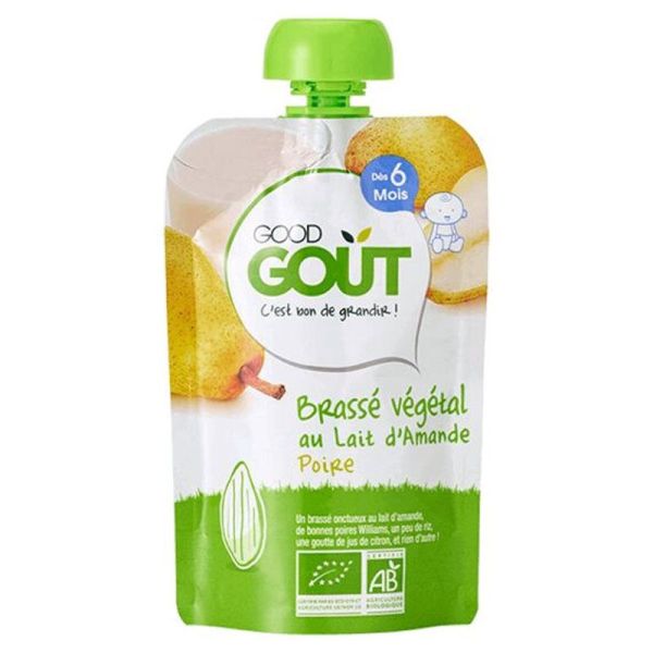 Good Goût Brassé Végétal au Lait d'Amande Poire Bio (90 g)