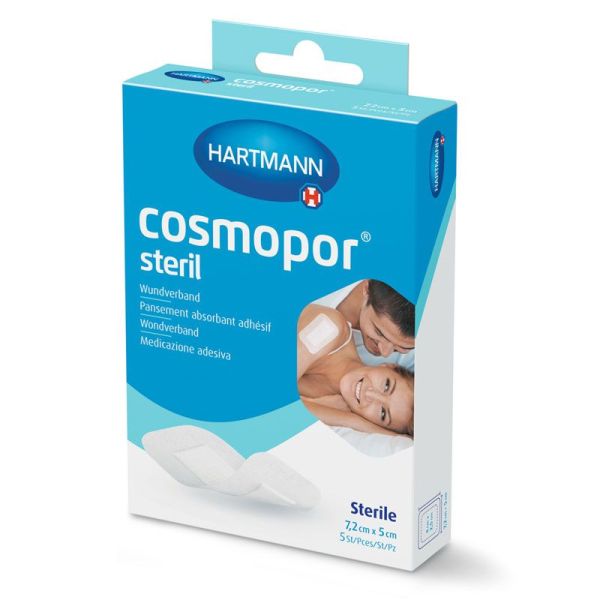 Hartmann Cosmopor Pansements absorbants adhésifs stériles 7,2 x 5 cm (x5)