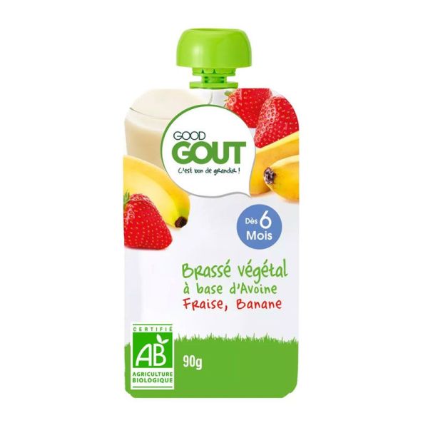 Good Goût Brassé Végétal Avoine Fraise Banane Bio (90 g)