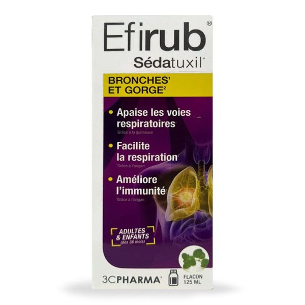 3C Pharma Efirub Sédatuxil Sirop bronches et gorges (125 ml)