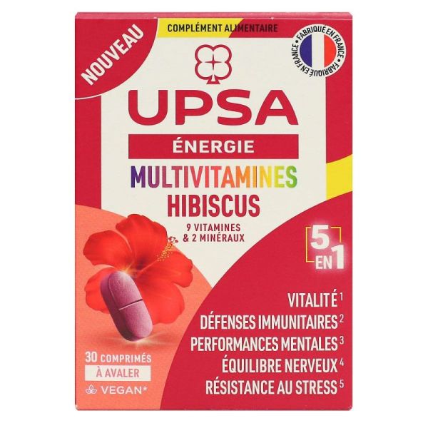 UPSA ÉNERGIE Multivitamines Hibiscus 30 comprimés