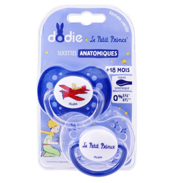 Dodie Sucette Anatomique en Sicilone +18 mois Avion (lot de 2)