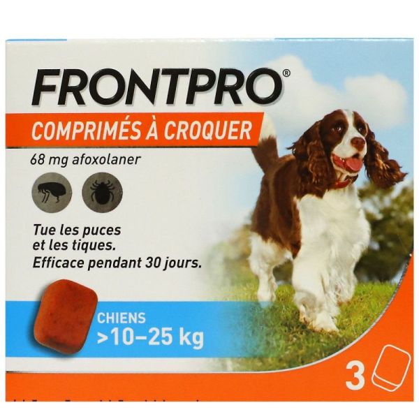 Frontline Frontpro Antiparasitaire pour Chien 10-25Kg 3 comprimés