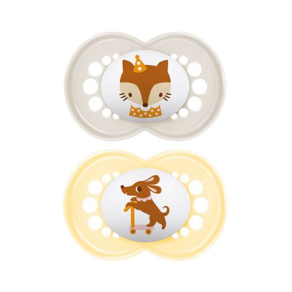 MAM Sucette Silicone Original 18+ Mois Animaux (Lot de 2, référence 44)