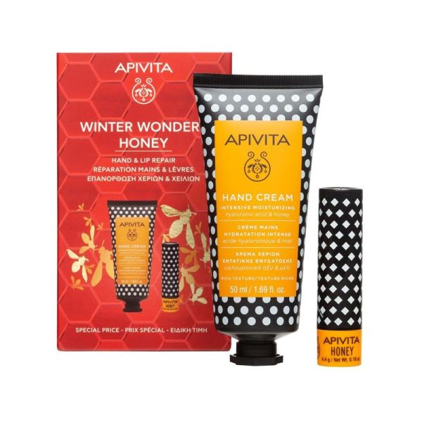 Apivita Coffret De Noël Honey / Crème Mains + Stick Lèvres