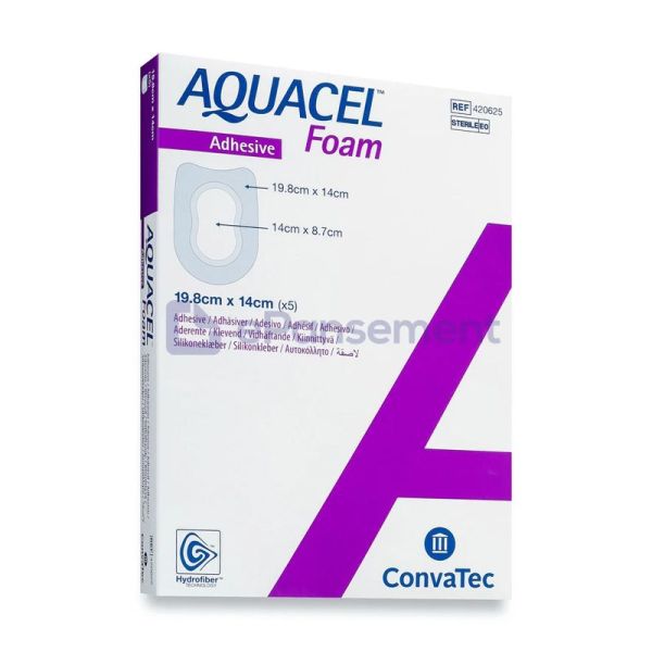 Convatec Aquacel Foam Pansements Adhésifs Talon 14 x 19,8 cm (Boîte de 10)