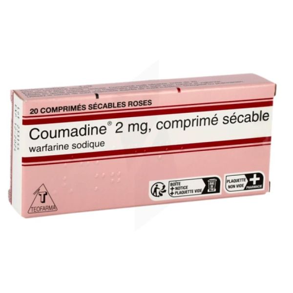 Coumadine 2Mg Cpr Secable 20