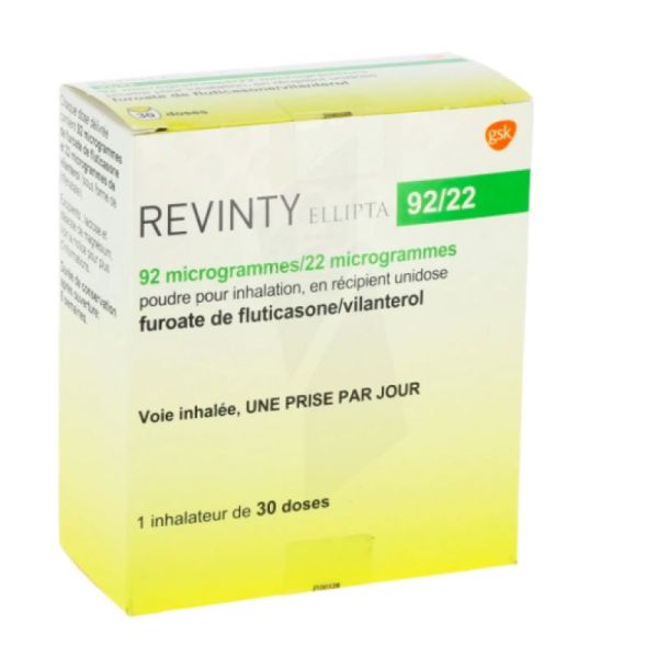 Revinty Ellipta 92/22 mcg Poudre pour Inhalation 90