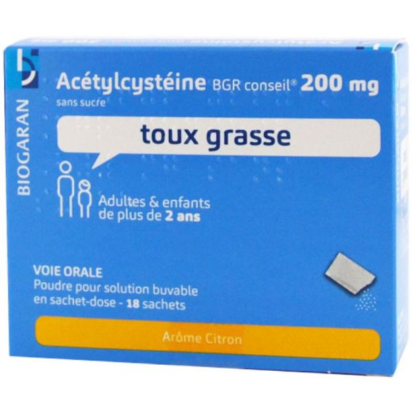 Acetylcysteine 200 mg Biogaran Conseil Sachet 18