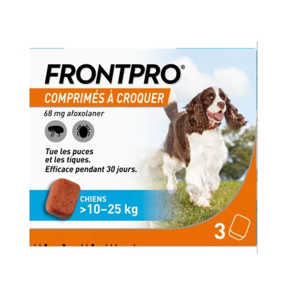 Frontline Frontpro Antiparasitaire pour Chien 10-25Kg 3 comprimés